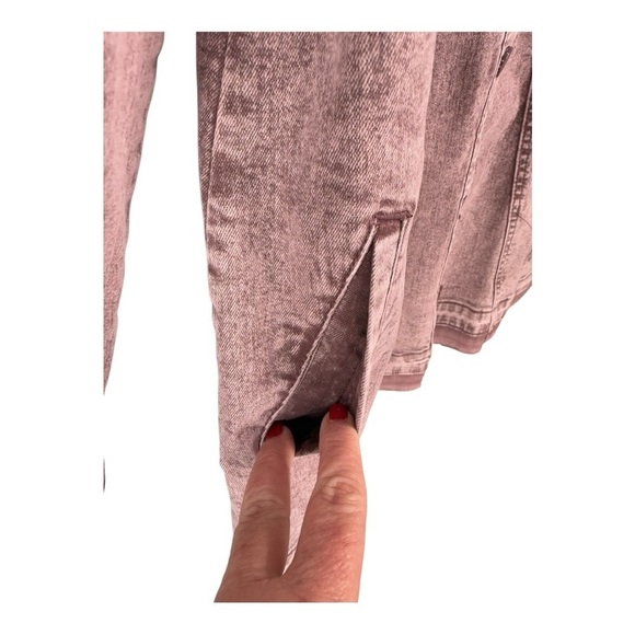 LOGO by Lori Goldstein Button Front Denim Jacket Released Hem Vintage Purple - Picture 4 of 16